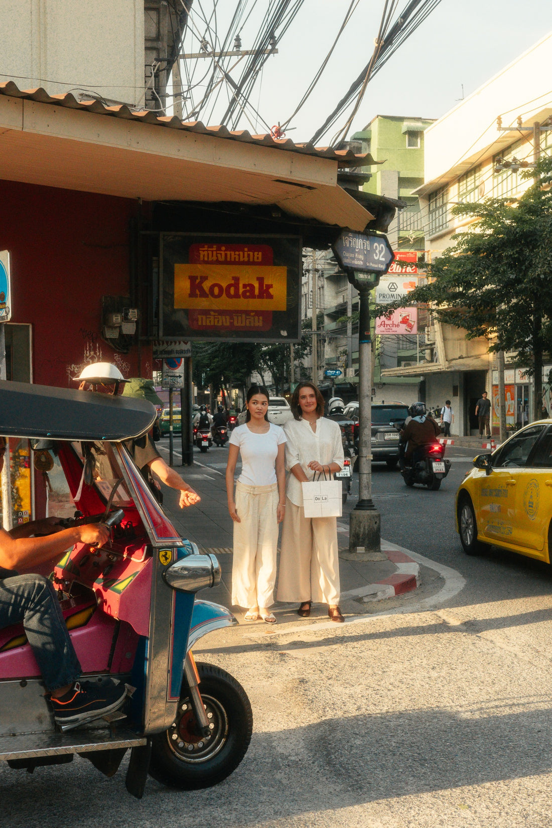 Warm Bangkok street scene